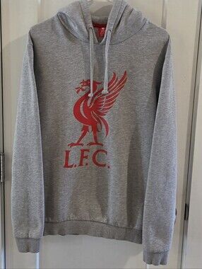 Liverpool Football Club LFC Logo Hoodie Sweatshirt Red & Grey - Size Medium